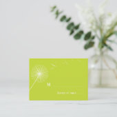 Dreamy Dandelion Wedding Platzkarte - Meadow Green (Stehend Vorderseite)