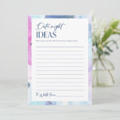 Dreamy Date Night Ideas Bridal Shower Game Card Einladung (Stehend Vorderseite)