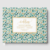 Dreamy Deep Green und Gold Wedding Guest Book Gästebuch (Vorderseite)