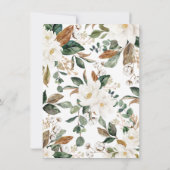 Dreamy Deer White Floral Greenerity Wreath Baby Dankeskarte (Rückseite)