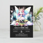 Dreamy Design Fairy Birthday Einladung (Stehend Vorderseite)