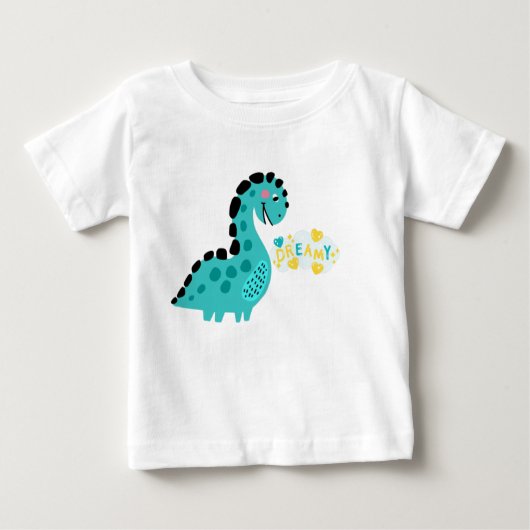 Dreamy Dinosaur Baby T-shirt (Vorderseite)