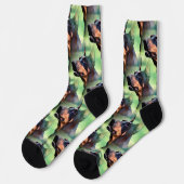 Dreamy Doberman Pinscher Face Painting Socken (Linkes Detail)