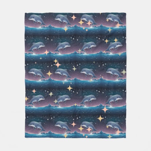 Dreamy Dolphin Pattern Fleecedecke (Vorderseite)
