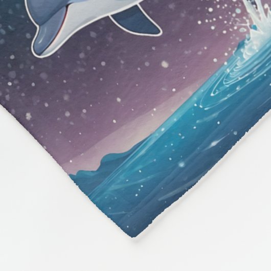 Dreamy Dolphin Pattern Fleecedecke (Ecke)