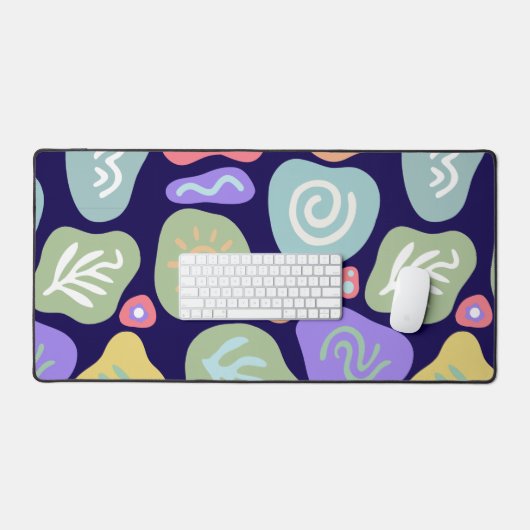 Dreamy Doodles - Vibrant Boho Nature Motif Design Schreibtischunterlage (Tastatur & Maus)
