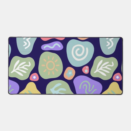 Dreamy Doodles - Vibrant Boho Nature Motif Design Schreibtischunterlage (Vorderseite)