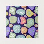 Dreamy Doodles - Vibrant Boho Nature Motif Design Wandteppich (Vorderseite (Horizontal))