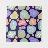 Dreamy Doodles - Vibrant Boho Nature Motif Design Wandteppich (Vorderseite)
