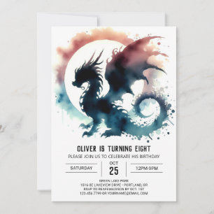 Dreamy Dragon Birthday DIY Einladung