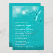 Dreamy Dragonfly Türkis Wedding Einladung (Vorne/Hinten)