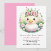 Dreamy Duckling Adventure Girl Baby Dusche Einladung (Vorne/Hinten)