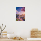 Dreamy Dusk: Eine ruhige Landschaft Poster (Küche)