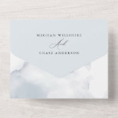 Dreamy Dusty Blue Foliage All In One Einladung (Rückseite)