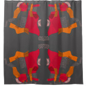 Dreamy Egyptian Collage - Red Orange Gray Duschvorhang (Vorderseite)
