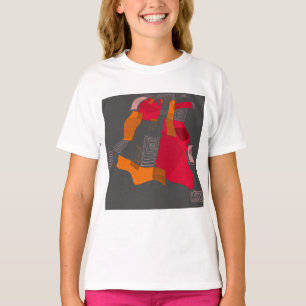Dreamy Egyptian Collage - Red Orange Gray T-Shirt