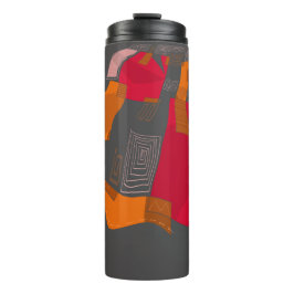 Dreamy Egyptian Collage - Red Orange Gray Thermosbecher