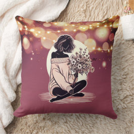 Dreamy Elegance: Eine Frauen reflektieren ruhig Kissen