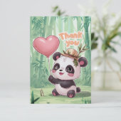 Dreamy Elegant Panda Dankeskarte (Stehend Vorderseite)