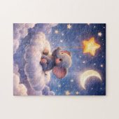 Dreamy elephant and midnight moon 252 piece jigsaw puzzle (Horizontal)