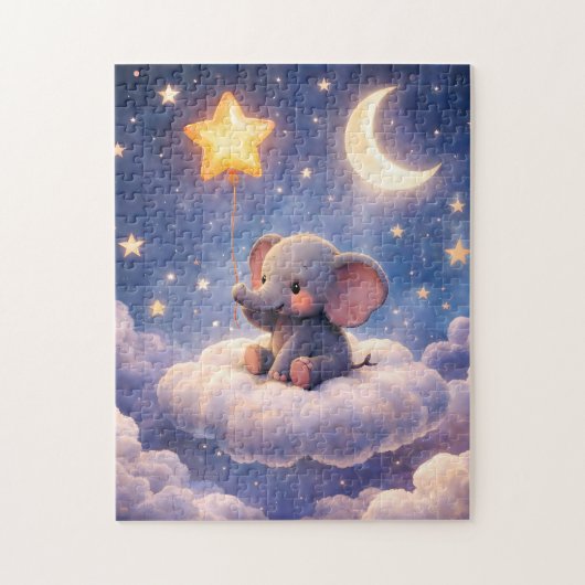 Dreamy elephant and midnight moon 252 piece jigsaw puzzle (Vertikal)