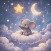 Dreamy elephant and midnight stars large glossy ac aufkleber (Vorderseite)