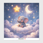 Dreamy elephant and midnight stars large glossy ac aufkleber (Blatt)