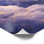 Dreamy elephant and midnight stars square semi Gla Poster (Ecke)