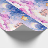 Dreamy elephant and stars giant wrapping roll geschenkpapier (Ecke)