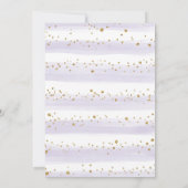 Dreamy Elephant Lila Gold Floral Baby Dusche als Dankeskarte (Rückseite)