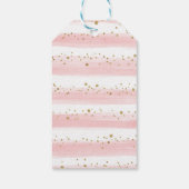 Dreamy Elephant Pink Blush Gold Floral Baby Girl Geschenkanhänger (Rückseite)