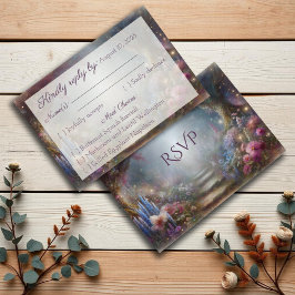 Dreamy Enchanted Blumenwald Hochzeit RSVP Karte