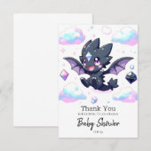 Dreamy Enchanted Dragon Baby Shower Dankeskarte (Vorne/Hinten)