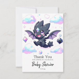 Dreamy Enchanted Dragon Baby Shower Dankeskarte