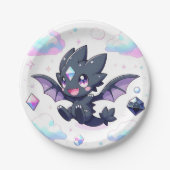 Dreamy Enchanted Dragon Baby Shower Pappteller (Vorderseite)