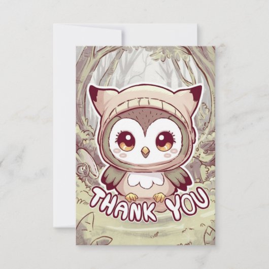 Dreamy Enchanted Owl Dankeskarte (Vorderseite)