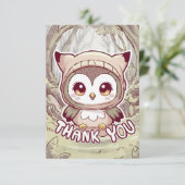 Dreamy Enchanted Owl Dankeskarte (Stehend Vorderseite)