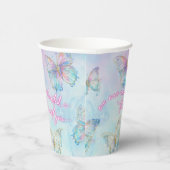 Dreamy Enchanted to Meet You Butterfly Baby Shower Pappbecher (Rechts)