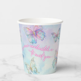 Dreamy Enchanted to Meet You Butterfly Baby Shower Pappbecher