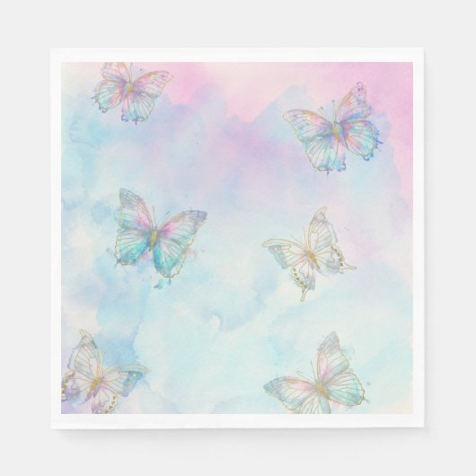 Dreamy Enchanted to Meet You Butterfly Serviette (Vorderseite)