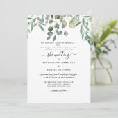Dreamy Eucalyptus Foliage Beide Eltern gelistet Einladung (Stehend Vorderseite)