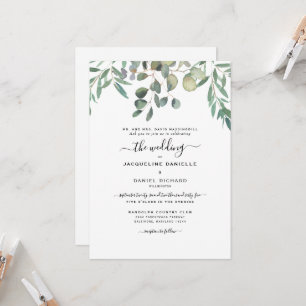 Dreamy Eucalyptus Foliage Einfach moderne Hochzeit Einladung