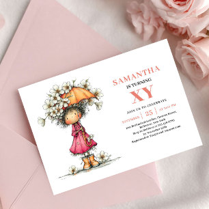 Dreamy Fairy Girl 1. Geburtstag Blush Pink Einladu Einladung