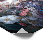 Dreamy Fairy Girl Pink Blue Fantasy Art Poster (Ecke)