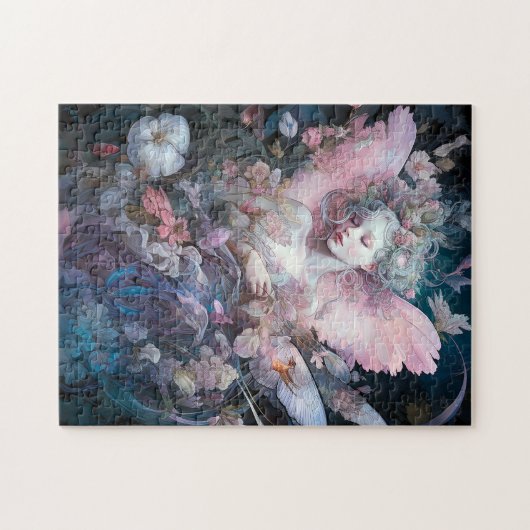 Dreamy Fairy Girl Pink Blue Fantasy Art Puzzle (Horizontal)
