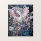 Dreamy Fairy Girl Pink Blue Fantasy Art Puzzle (Vertikal)