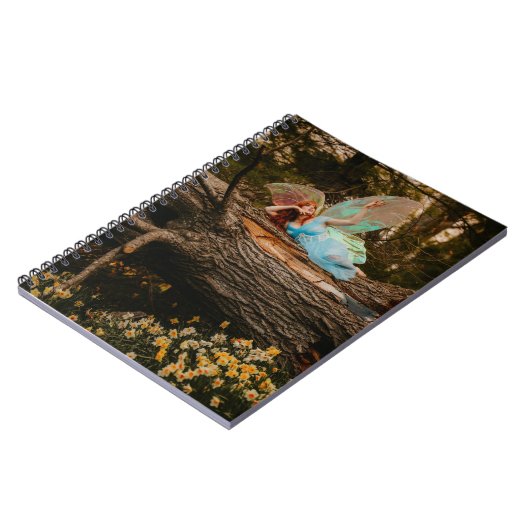 Dreamy Fairy on Fallen Tree - Notebook Notizblock (Linke Seite)
