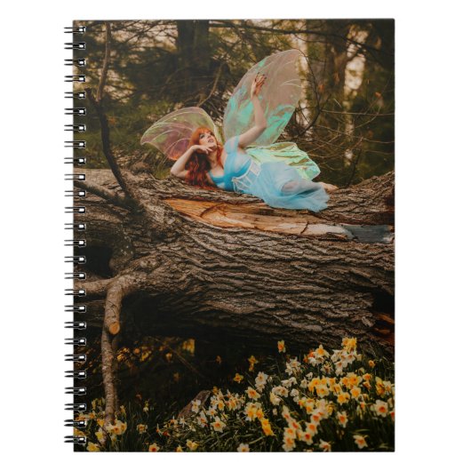Dreamy Fairy on Fallen Tree - Notebook Notizblock (Vorderseite)