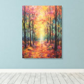 Dreamy Fall Forest Walk Fine Art Leinwanddruck (Insitu (Holzboden))