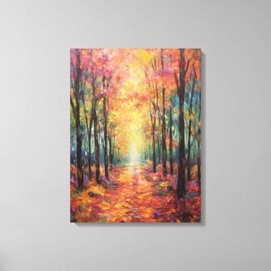 Dreamy Fall Forest Walk Fine Art Leinwanddruck (Vorderseite)